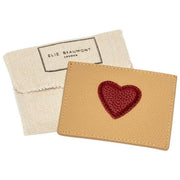 Tarjetero con forma de corazón Elie Beaumont - Beige visón/Rojo vino