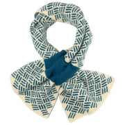 Bufanda de punto de Elie Beaumont - Teal Basketweave