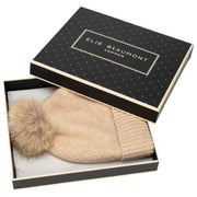 Gorro con pompón de punto de Elie Beaumont - Beige avena