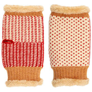 Calentadores de muñeca de punto Elie Beaumont - Café Marrón/Corazón Rojo