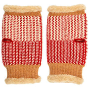 Calentadores de muñeca de punto Elie Beaumont - Café Marrón/Corazón Rojo