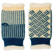 Calentadores de muñeca de punto Elie Beaumont - Teal Basketweave
