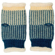Calentadores de muñeca de punto Elie Beaumont - Teal Basketweave