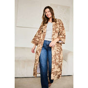 Kimono largo Serendipity de Elie Beaumont - Coffee Blossom Brown