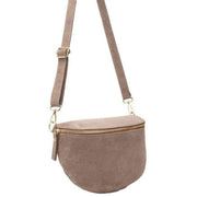 Bolso bandolera grande Elie Beaumont de ante - Beige visón