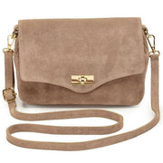 Bolso torcido midi de ante Elie Beaumont - Beige visón