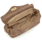 Bolso torcido midi de ante Elie Beaumont - Beige visón