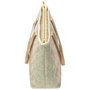 Bolso tote de verano Elie Beaumont - Tejido de cesta geométrico color aguamarina