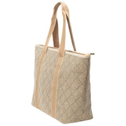 Bolso tote de verano Elie Beaumont - Tejido de cesta geométrico negro
