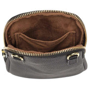 Bolso para teléfono Elie Beaumont de terciopelo - Negro Chevron/Blanco