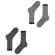 Esprit Allover Stripe 2 Pack Socks - Black/White/Grey