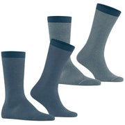 Esprit Allover Stripe 2 Pack Socks - Blue Mix