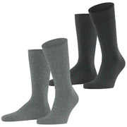 Esprit Fine Dot 2 Pack Socks - Grey/Petrol Grey