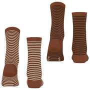 Esprit Fine Line 2 Pack Socks - Brown