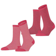 Esprit Fine Line 2 Pack Socks - Pink