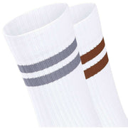 Esprit Tennis Stripe 2 Pack Socks - Brown/Purple