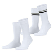 Esprit Tennis Stripe 2 Pack Socks - White-Mix