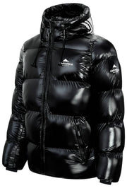 Helvetica Mountain Pioneers Chaqueta de plumas con capucha Freezer - Negro