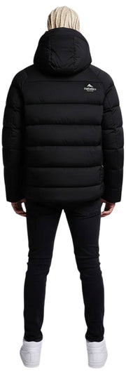 Helvetica Mountain Pioneers Chaqueta de plumas con capucha Sniper - Negro