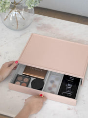 Organizador de maquillaje con cajones extragrandes Stackers - Rubor/Dorado