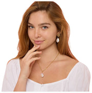 Perlas de Oriente Collar con colgante de perlas grandes Keishi - Oro/Blanco