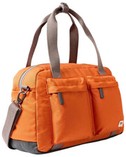 Bolso de viaje Roka Gatwick pequeño de lona reciclada - Naranja Atómica