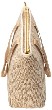 Bolso tote de verano Elie Beaumont - Tejido de cesta geométrico dorado