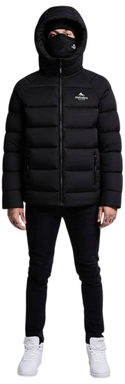 Helvetica Mountain Pioneers Chaqueta de plumas con capucha Sniper - Negro