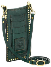 Campomaggi Portacelular Stud Bolsa Para Teléfono - Verde Botella/Rojo