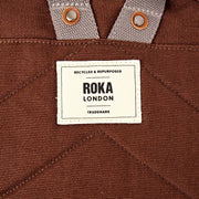 Mochila pequeña Roka Hampton de lona de algodón - Lindt Brown