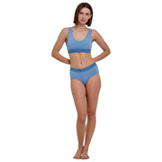 Falke Daily Comfort - Pack de 2 bralettes tipo corpiño - Azul/Beige