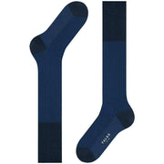 Falke Oxford Stripe Knee High Socks - Space Blue