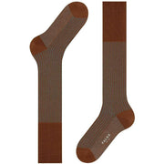 Falke Oxford Stripe Knee High Socks - Terracotta Brown