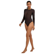 Body de tiras Falke Private Sheer Lines - Negro