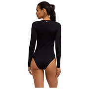 Falke Body Breve De Algodón Con Cuello Redondo Timeless - Negro