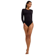Falke Body Breve De Algodón Con Cuello Redondo Timeless - Negro