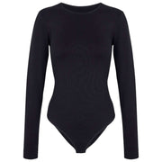Falke Body Breve De Algodón Con Cuello Redondo Timeless - Negro