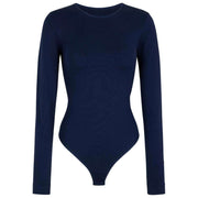 Falke Body Timeless De Algodón Con Cuello Redondo - Azul Espacial