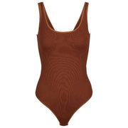 Body de tirantes de algodón Falke Timeless - Mink Brown