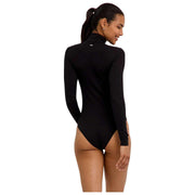 Falke Timeless Body Breve De Algodón Con Cuello Alto - Negro