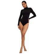 Falke Timeless Body Breve De Algodón Con Cuello Alto - Negro