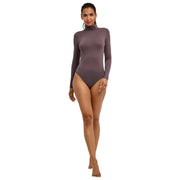 Falke Timeless Body Breve De Algodón Con Cuello Alto - Gris Hierro