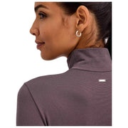 Falke Timeless Body Breve De Algodón Con Cuello Alto - Gris Hierro