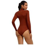 Falke Timeless Body breve de algodón con cuello alto - Mink Brown