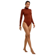 Falke Timeless Body breve de algodón con cuello alto - Mink Brown