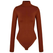 Falke Timeless Body breve de algodón con cuello alto - Mink Brown