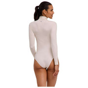 Falke Timeless Body Breve De Algodón Con Cuello Alto - Blanco Perla