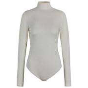 Falke Timeless Body Breve De Algodón Con Cuello Alto - Blanco Perla