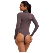 Falke Timeless Body De Algodón Con Cuello Alto Y Cordón - Gris Hierro