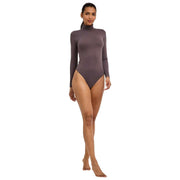 Falke Timeless Body De Algodón Con Cuello Alto Y Cordón - Gris Hierro